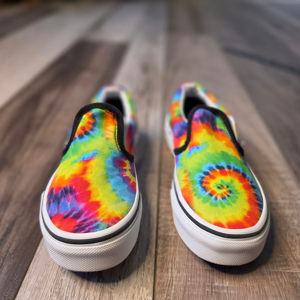 Vans Classic Slip On Kids Size 1 Multi Color Excellent Tie Dye Sneakers - Picture 2 of 7